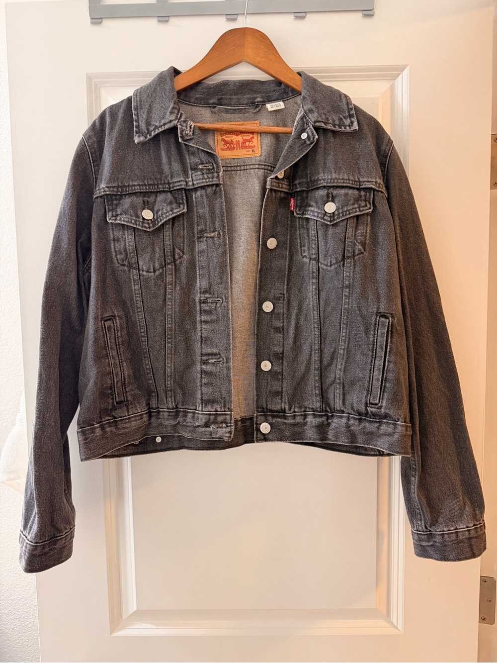Levi's Blackwashed Denim Trucker Jacket - Women's XL